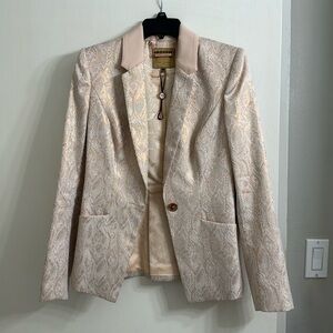 Pink Ted Baker snake print rose gold shimmer blazer size 1